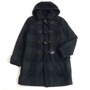 Other PS Paul Smith Wool Check Duffle Coat Navy L Canvas Outerwear